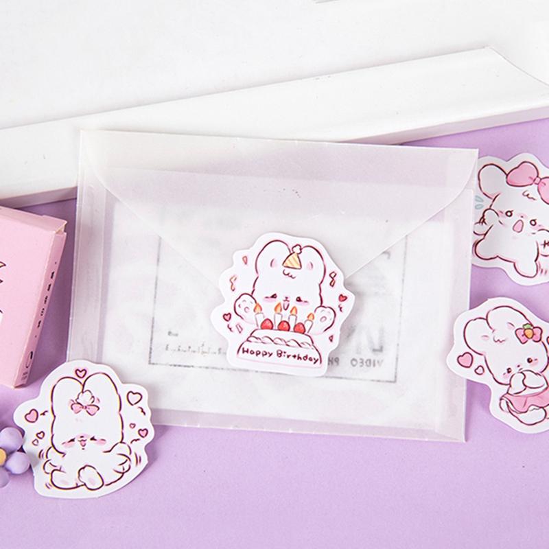 45 KS Kawaii Králičí Samolepky Japonský Styl Roztomilé Samolepky DIY Scrapbooková Samolepka Kreslený Králíček Kancelářské Samolepky Nálepky na Notebook Diář DIY