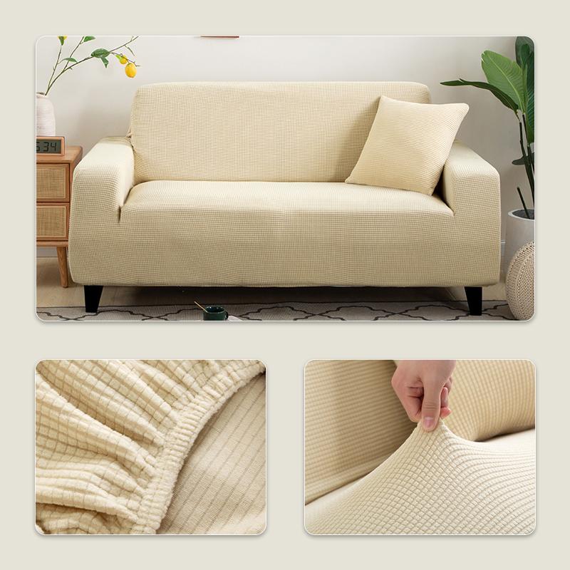 Polar Fleece Fabric Sofa Cover 1/2/3/4 Seater Thick Slipcover Couch Sofacovers Stretch Elastic Cheap Sofa Covers Towel Wrap