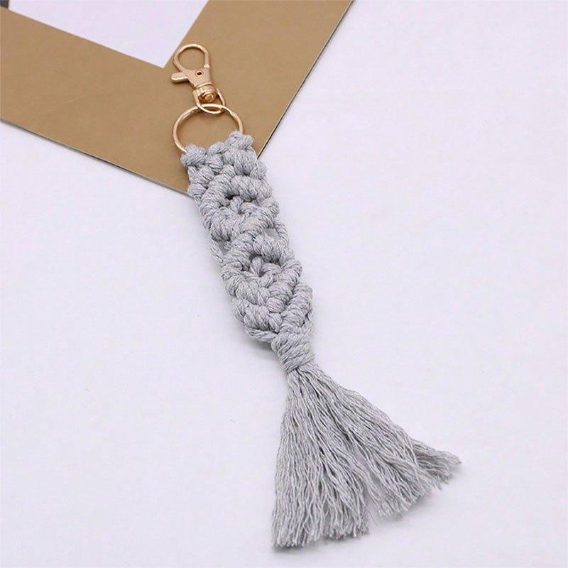 Boho Style Key Chain Handmade Rope Braided Key Bag Decoration Pendant Phone Case Lanyard Gift for Friends