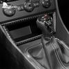 Real Soft Carbon Fiber Sticker For Seat Leon 2013 2014 2015 LHD RHD Car Central Storage USB Port Frame Interior Accessories