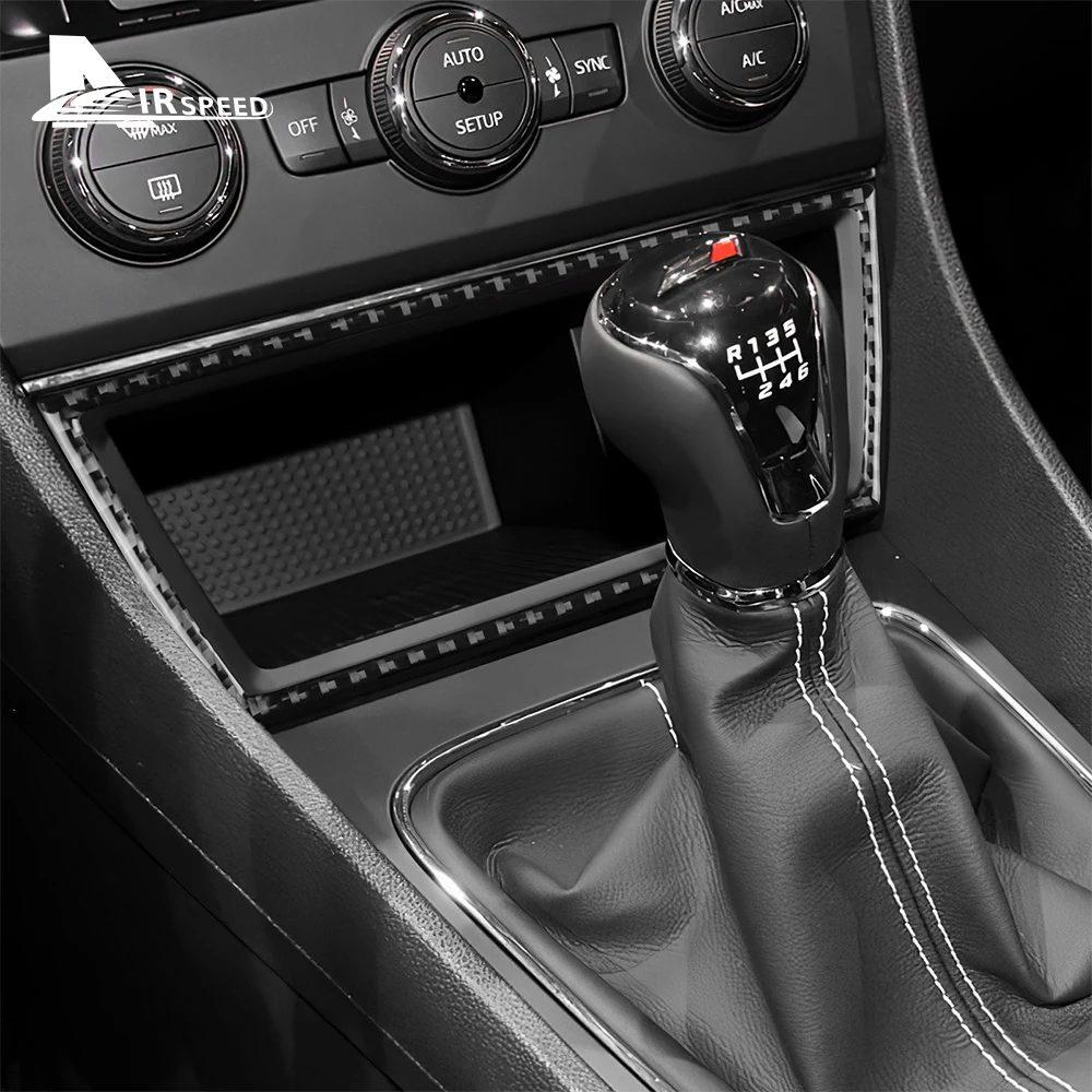 Real Soft Carbon Fiber Sticker For Seat Leon 2013 2014 2015 LHD RHD Car Central Storage USB Port Frame Interior Accessories