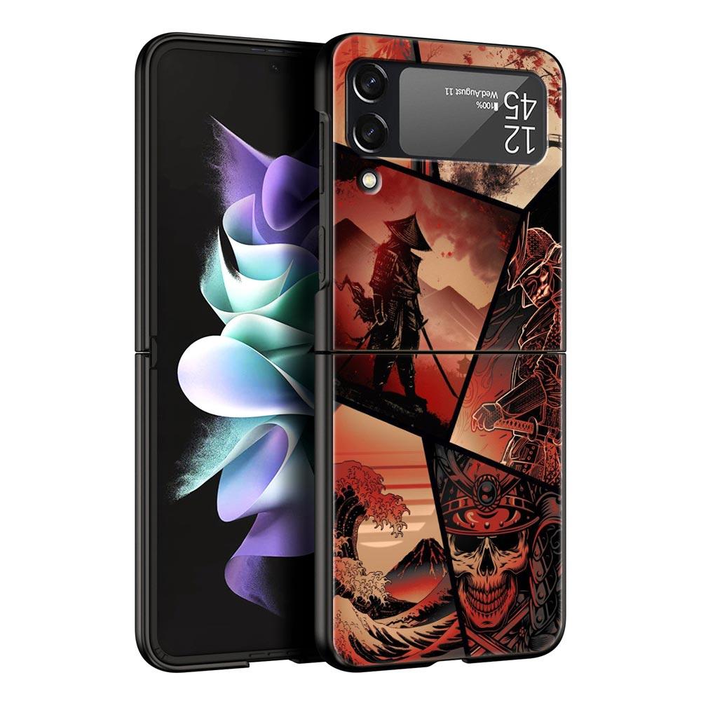 Samurai Hannya Mask Ghost Phone Case For Samsung Galaxy Z Flip3 Flip4 Flip5 Case Shell For Z Flip 3 4 5 6 Hard Folding Cover