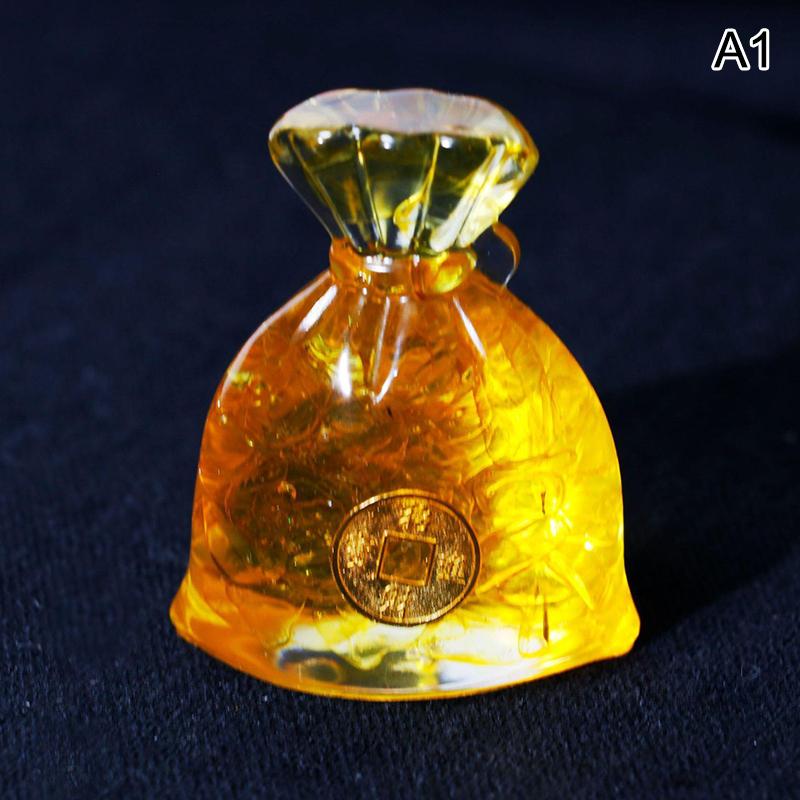 

VP Lucky Money Bag Crystal Prosperity Money Pouch Resin Figurine Crushed Gemstone Money Sack Feng Shui Gift Home Decor