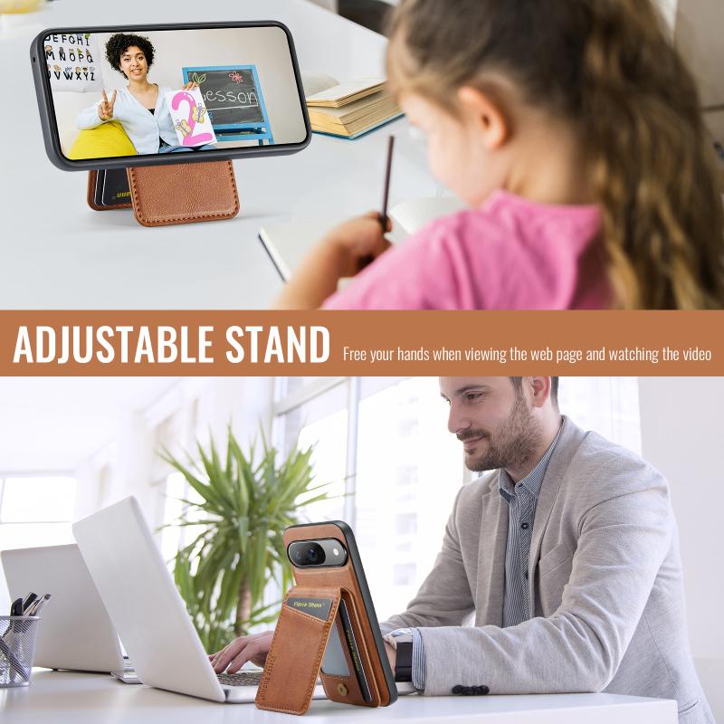 For Magsafe Magnetic Separable Leather Fold Wallet Card Slot Bracket Phone Case For Google Pixel 10 Pro XL 9A 8A 7A 7 8 9 Pro XL