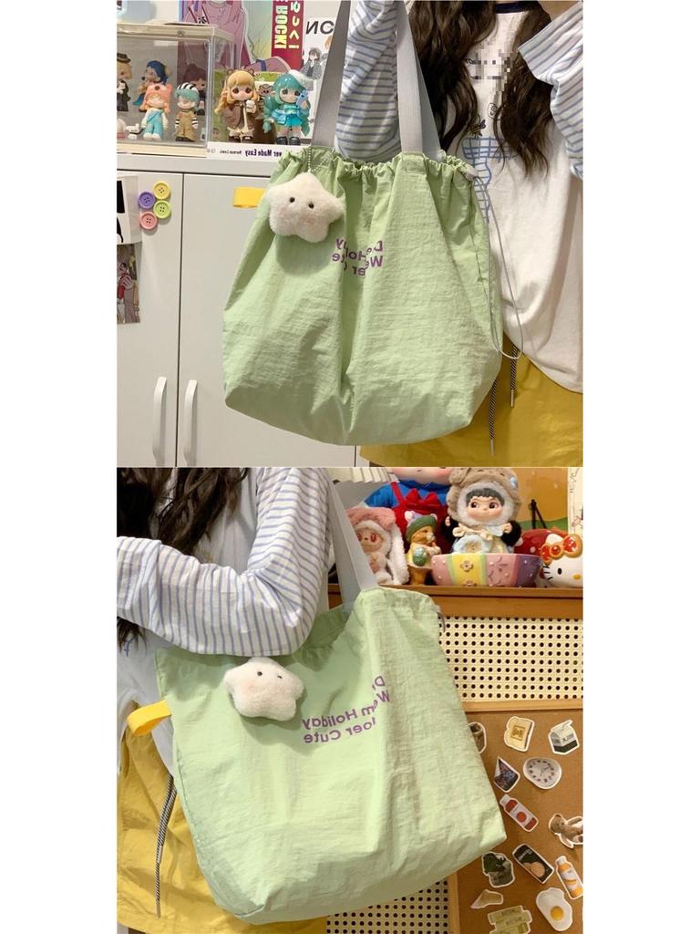 2025 Prosty Dojazd Torba Płócienna na Jedno Ramię - Duża Pojemność, Lekka, Casualowy Design dla Studentów