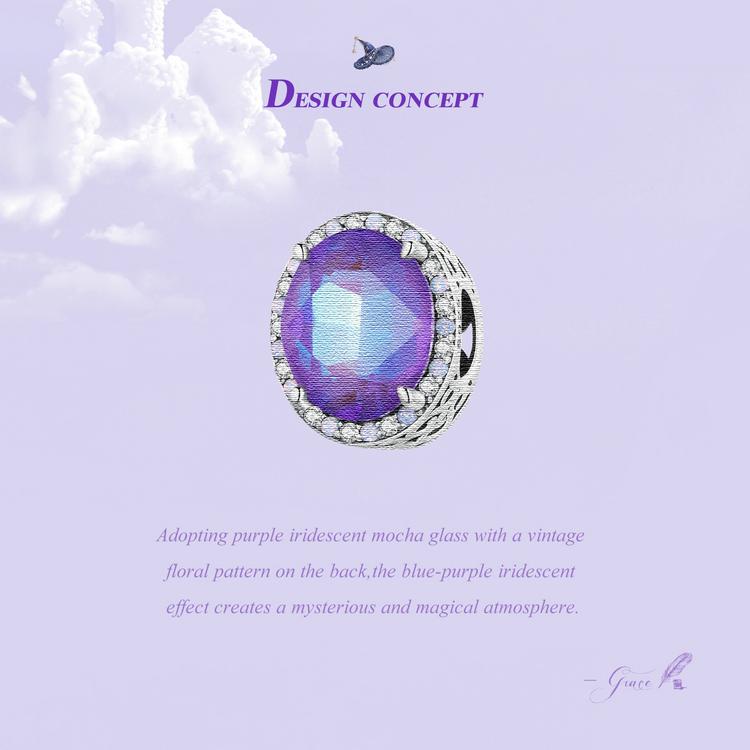 Bamoer 925 Sterling Silver Moonlight Jewels Charm Moonlight Castle Beads for Bracelet DIY Jewelry