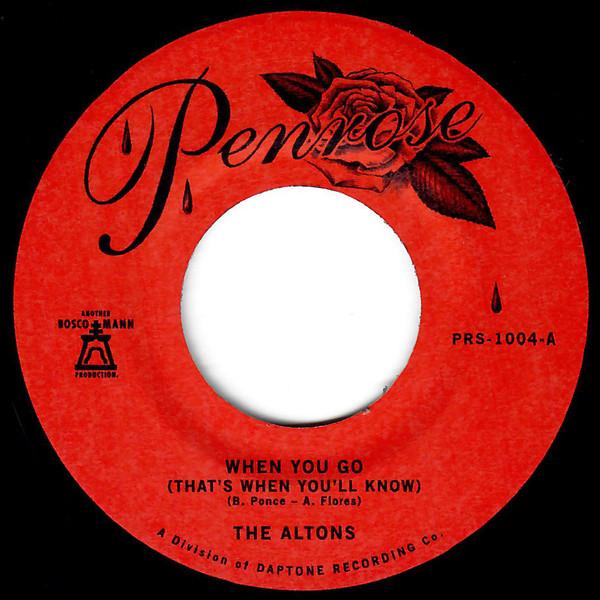 

7inch Record ALTONS - When You Go (That s When You ll Kno PRS1004 PENROSE 2020 US Soul/Funk