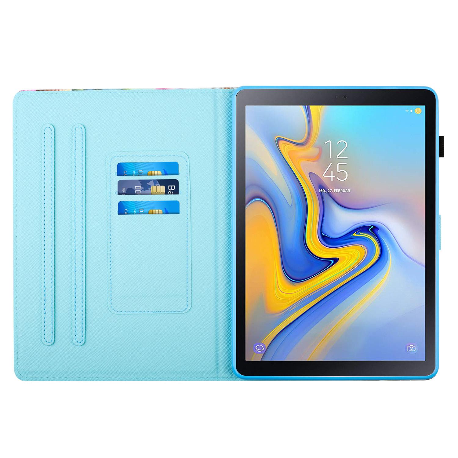 

For Samsung Galaxy Tab A 10.5 (2018) T590 T595 Leather Case Card Slots Tablet Stand Cover Corgi