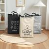 Collapsible Linen Laundry Basket with Handles Waterproof Large Capacity for Dirty Clothes Bathroom Bedroom Laundry Room Storage