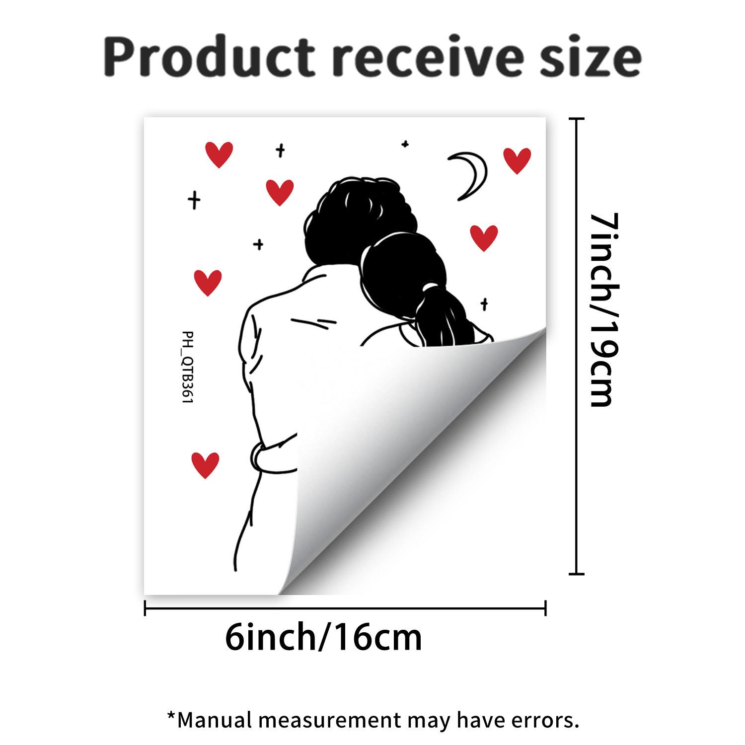 Мультяшная пара обнимается фон в форме сердца гостиная спальня домашний декор украшение стены самоклеящаяся наклейка на стену