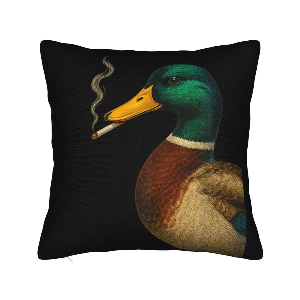 Mallard Smoking Cigarette Meme Funny Mallard Duck Huntin  Pillow Cover  Fashion Pillow Case For Couch Room Soft Cushion Cover