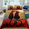 Cute Cat Animal 3D Printed Quilt Cover 100% Polyester Bedding Set Quilt Cover Pillowcase 2/3-Piece Set Kids Gift