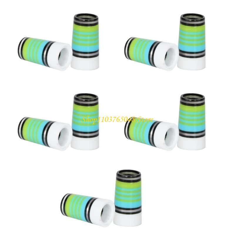 10Pcs Golfing Tapered Ferrules Fit 0.35Inch 0.37Inch Tapered and Parallel Shafts Colorful Striped Golfing Iron Ferrules