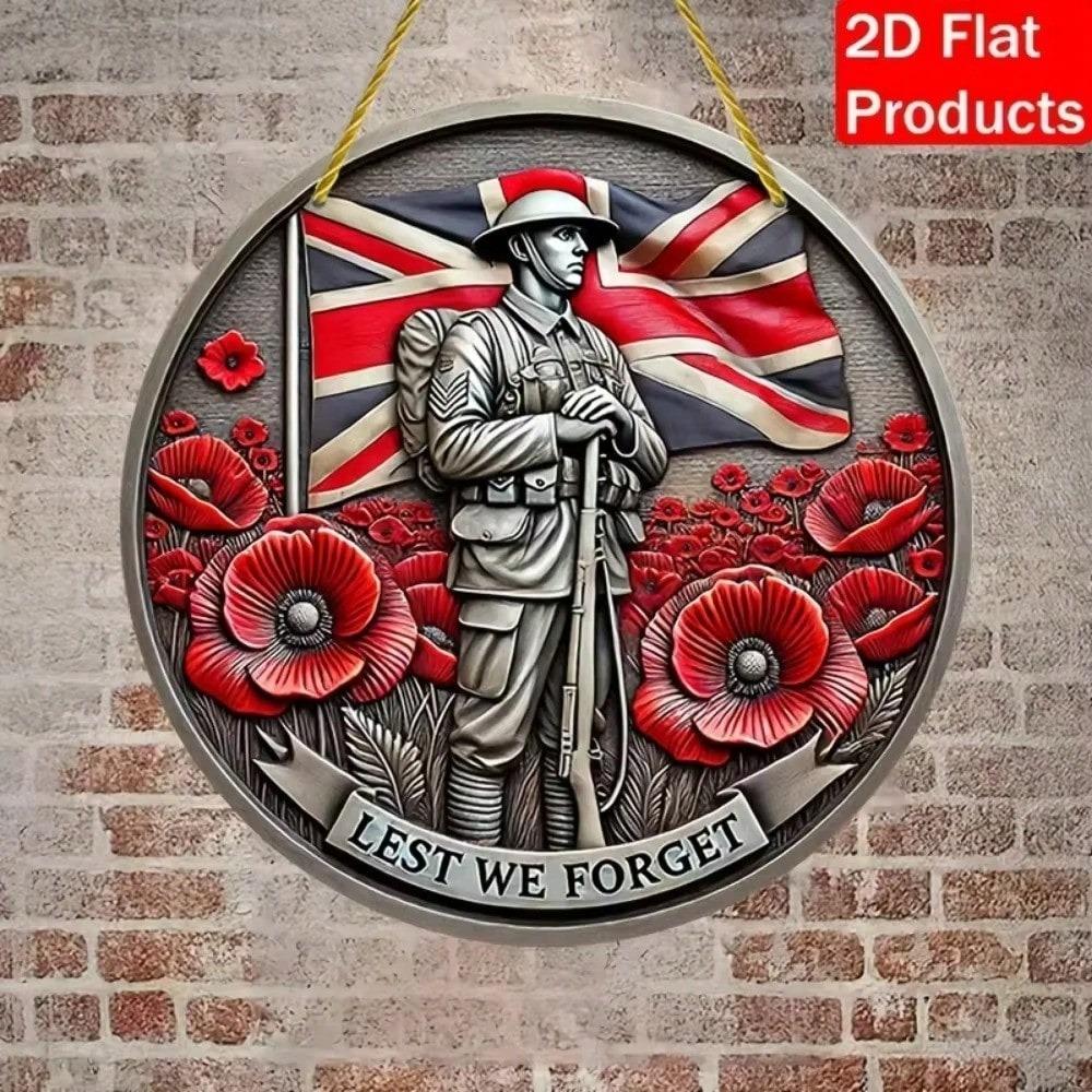 Memorial Day Metal Wall Art Sole Pack Lest We Forget Yard Sign