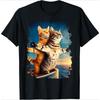 Art Theatre Cat T Shirt Vintage Retro Graphic Womens Casual Oversized Top Daily Versatile Crew Neck Short Sleeve for Daily Wear