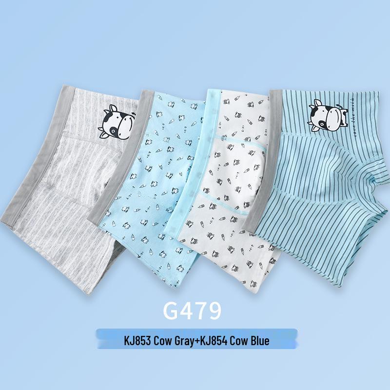 Children's Summer Cotton Boxer Briefs (Class A) for Boys Aged 9-12 - No Pinch Design.