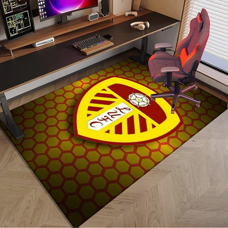 Leeds Crest Design Printed Area Rug for Office, Chair Rug, Decorative Carpet Floor Mat, Large Size Fan gifts Christmas gifts