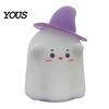 Halloween Room Decoration Magician Ghost Silicone Night Light with Tap Sensing Control, Rechargeable LED Lamp for Battery Operated Bedroom Kids Decor,