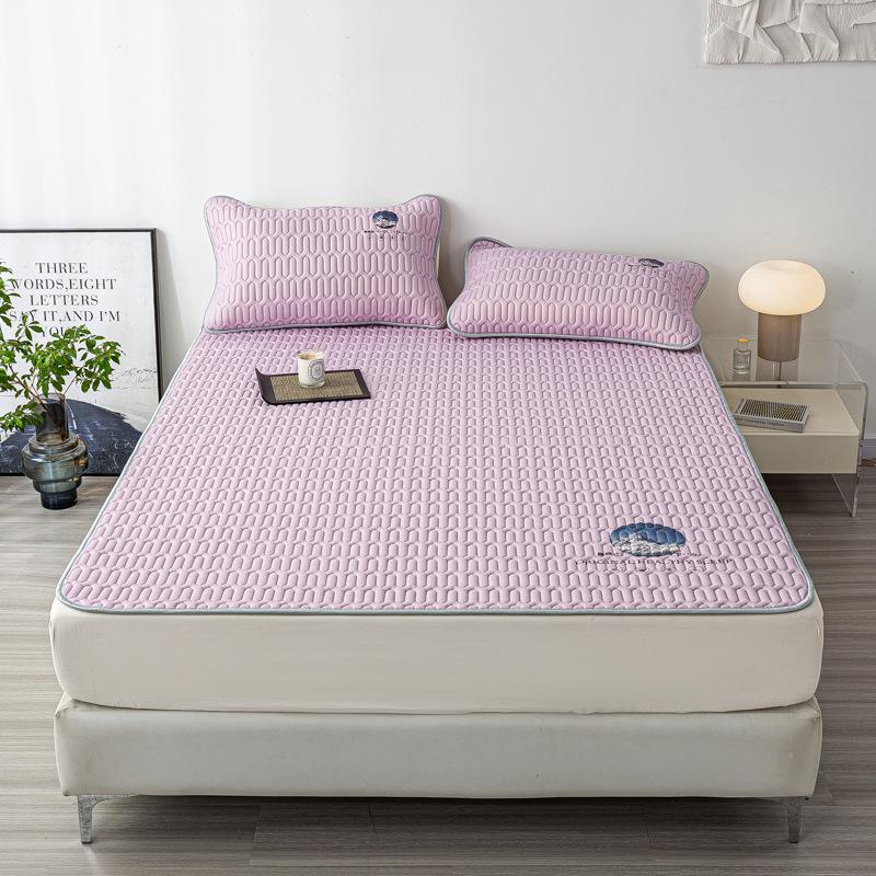 Class A Ice Silk Latex Cooling Mat Set: Washable, Antibacterial, Mother & Baby Safe, Fitted Sheet Style