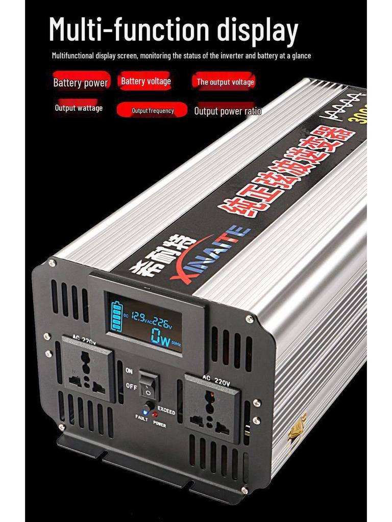 Pure Sine Wave Inverter 3000W/2000W/1000W, 12V/24V/48V to 220V for Car and Home Use
