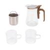 600ML Ti Infuser Tea Pot with Cups Water Separation Magnetic Flip Lid Glass Teapot Cups Set