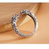 Adjustable Open Ring With Dual Dragon Motif Vintage Style Plated Men Women Fashion Jewelry Of