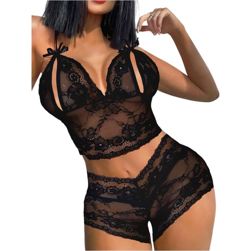 Women's Sleepwear  Spaghetti Strap Dress  Transparent Sexy Nightgowns Lace  Pajamas  Sexy Set Lingerie