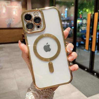 Transparente magnetische kabellose Ladehülle für Magsafe für iPhone 13 Pro Max Hülle iPhone 14 11 12 Pro Max Weiche Silikonhülle
