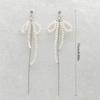 Sweet Dangle Earrings Elegant Pearl Bowknot Tassels Pendant Earrings Statement Jewelry Fashion Long Drop Earrings