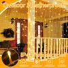 Ollny Christmas Curtain Lights 300 LED 9.8 FTx9.8 FT, Outdoor Waterproof Curtain String Lights with Remote Timer 8 Modes, USB Waterfall Window Lights