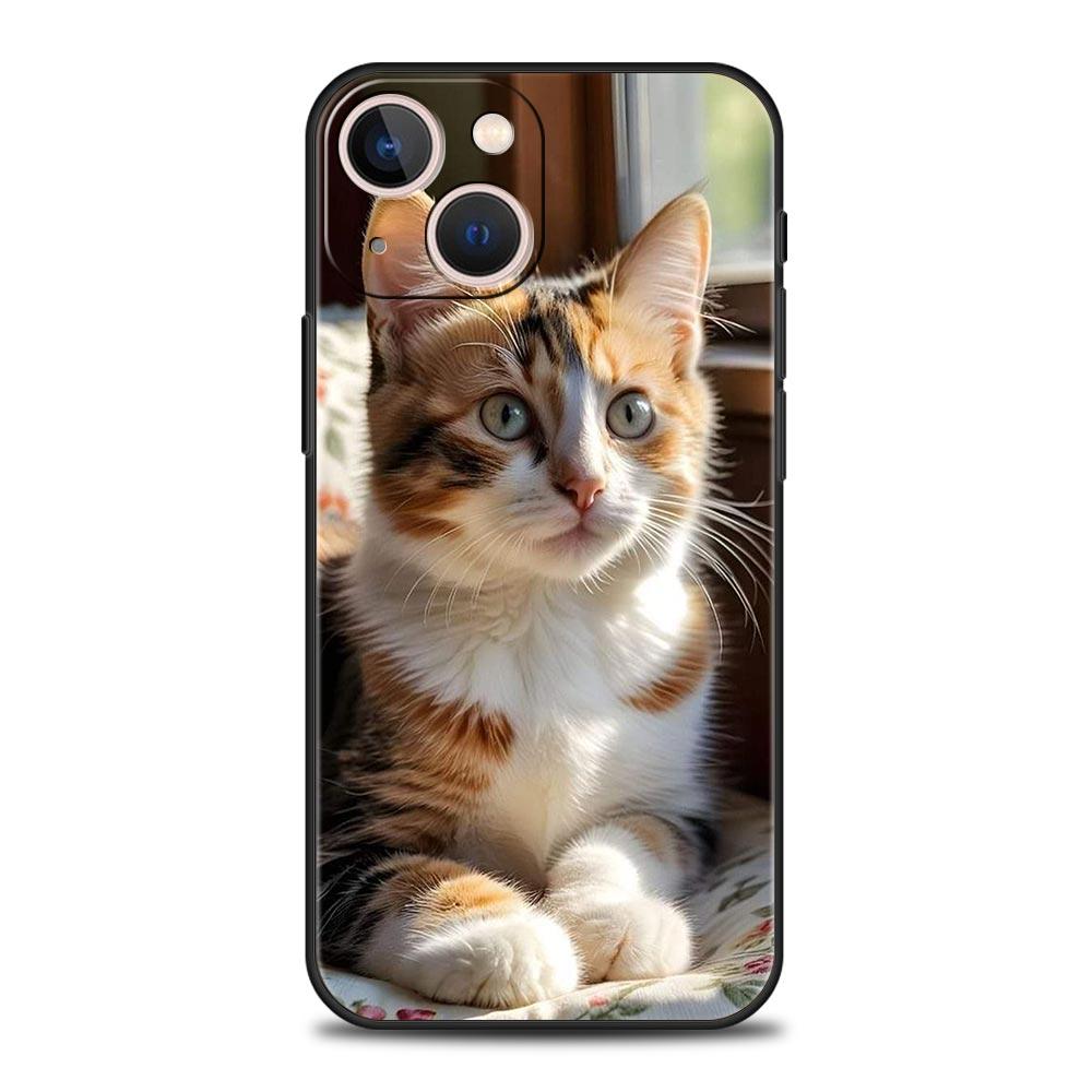 Healing Cute Cat Collection Phone Case for iPhone 17 16 15 14 13 12 11 Series Pro Max Plus Double Layer Protection