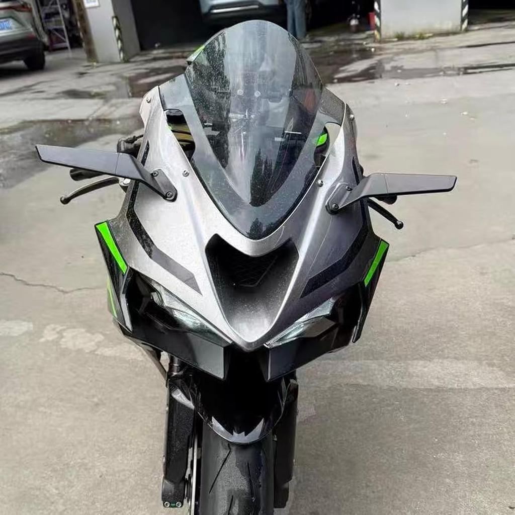 Stealth Mirrors for Kawasaki Ninja ZX-6R ZX6R ZX636 2019-2025 Accessories, Winglet Mirrors Made of CNC Aluminum#Angle Adjustable#wind Wing Rearview