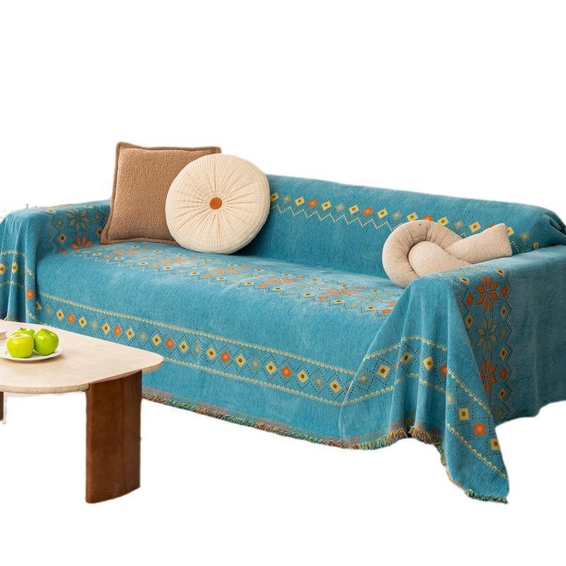 Cream Style Sofa Cover Integrated All-Inclusive Universal Four Seasons Universal High-End Fabric Sofa Towel Cover Cloth Anti-Scratching