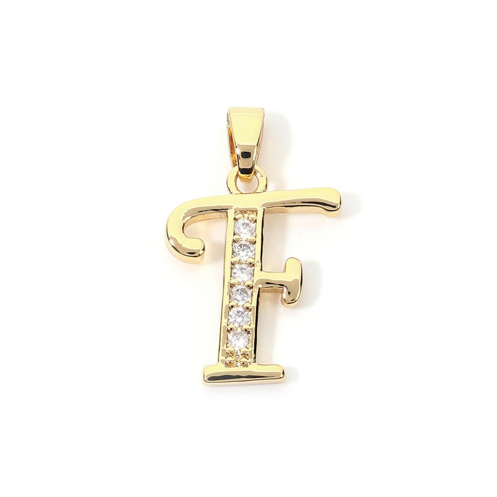 Fashion Gold Plated Letter Charms Alphabet A-Z Zircon Metal Letter Pendants For Jewelry Making DIY Bracelet Necklace Accessories