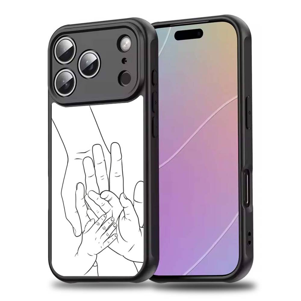 Mom daughter Son Dad HandS Phone Case For iPhone 17,16,15,14,13,12,11,Pro,Max,Plus,Mini,SE4,E For Magsafe Wireless Charging