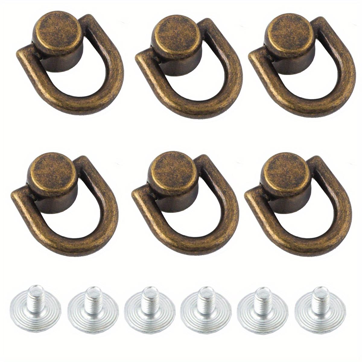 

6pcs Bag Rivet Nail Buckle Studs Button - Handbag Belt Hanger - Leather Craft Luggage Bag Buckle - Tong Snap Hardware Accessories бронзовий