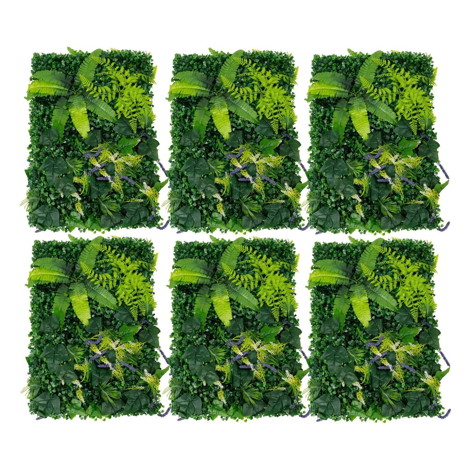 

6PCS Artificial Greenery Wall Panels – Grass Backdrop Wall for Decoration and Privacy зелений