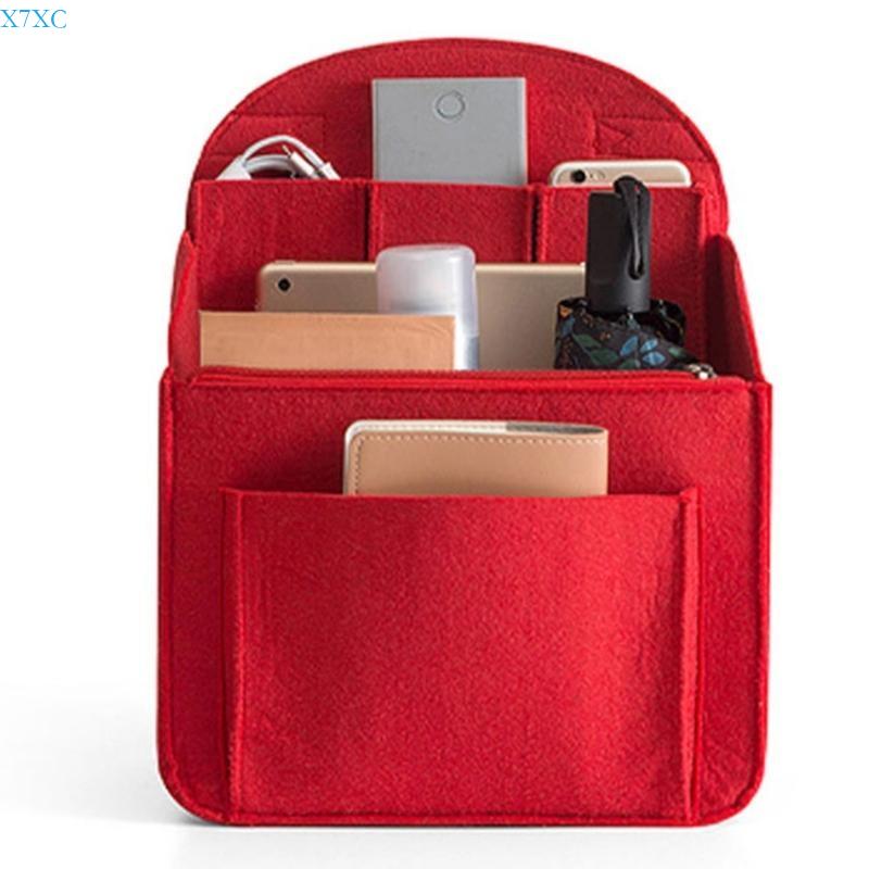 

X7XC Insert Small Bag Divider Felt Insert Pocket Travel Rucksack Insert Bag small красный