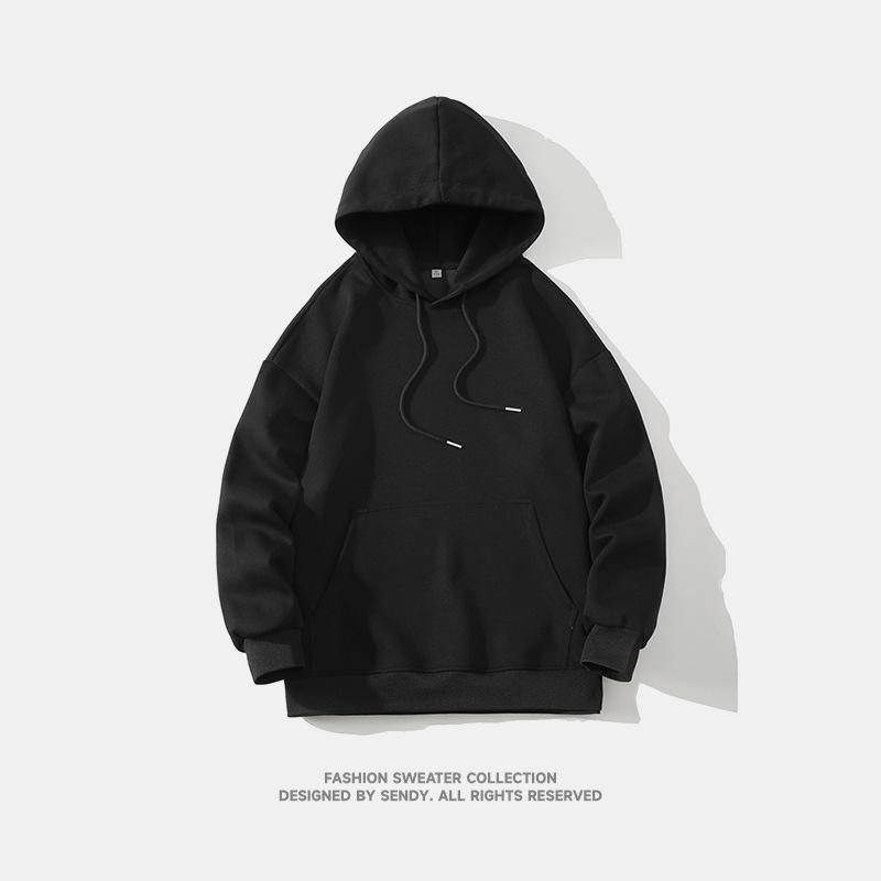 Solid Color Fashion Hooded Sweatshirt Men's Spring and Autumn New Loose Top Teenagers Bottoming Shirt