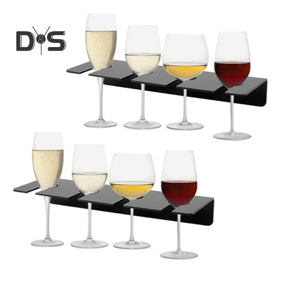 2 szt. ścienny uchwyt na kieliszki do wina akrylowy stojak na kieliszki w kształcie litery L kryształowy przezroczysty akryl łatwy montaż domowa kuchnia restauracja bar organizer