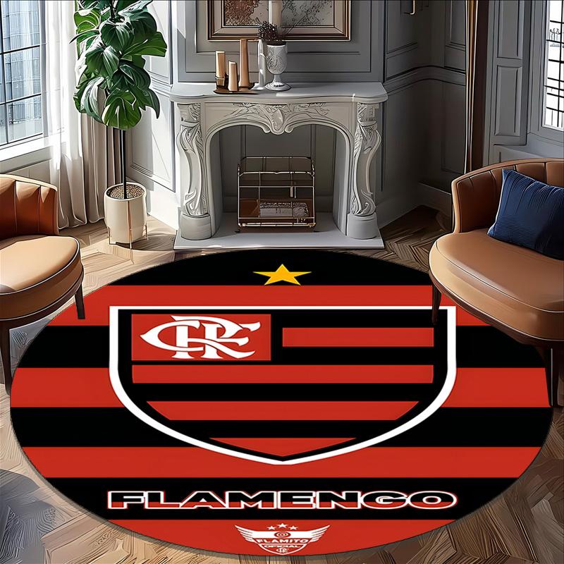 1 pezzo Squadra di Calcio (65) Tappeto Rotondo Stampato Tappeto Rotondo per Sedia Adatto per Camera da Letto Soggiorno Tappeto Decorativo per la Casa