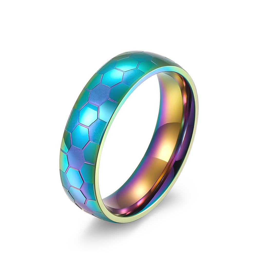 Stylish Titanium Steel Football Ring World Cup Souvenir for Men Women Soccer Fan Gift Stainless Steel Jewelry Casual Sports Themed Accessories