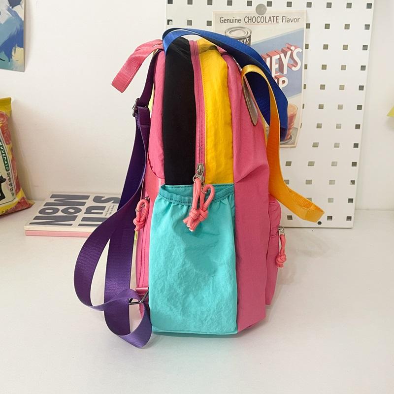 Color Block Rucksack Große Kapazität Umhängetasche