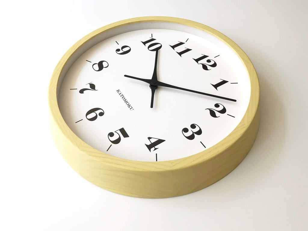 KATOMOKU muku clock 12 yellow wall clock sweep km-97YERC 306mm (radio clock)