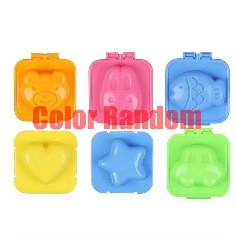 

6 шт./компл. Форма для варки яиц, форма для риса, мультяшные инструменты для суши, рыба, машина, сердце, кролик, формовщик для бэнто, кухонный гаджет, случайный цвет