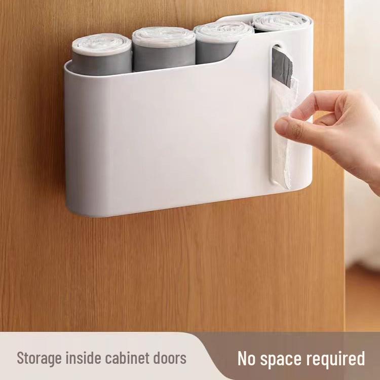 Wall-mounted Kitchen Cabinet Organizer & Cling Film Dispenser