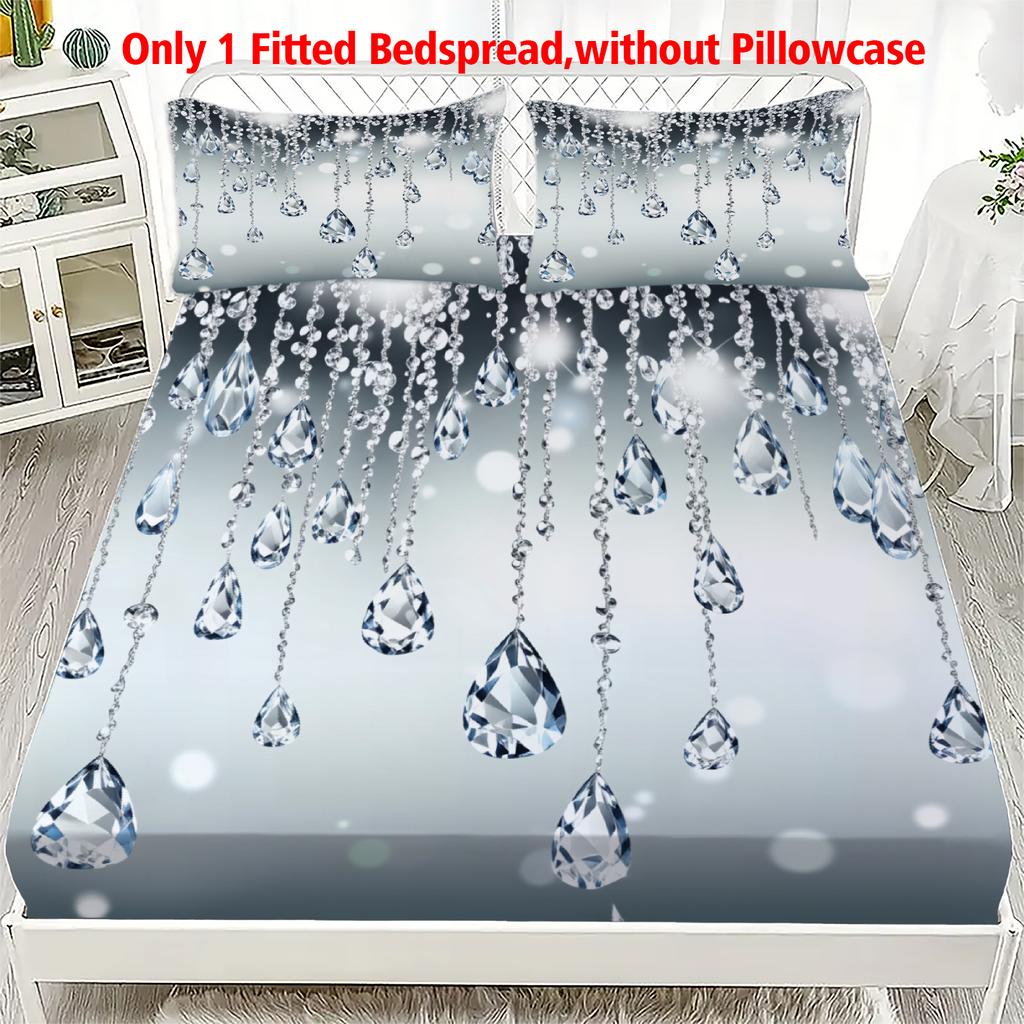 1pc Rose Heart Fitted Sheet 100% Polyester Durable Bed Sheet NO Pillowcases for Adults Home Bedroom Decor Boys Birthday Gift