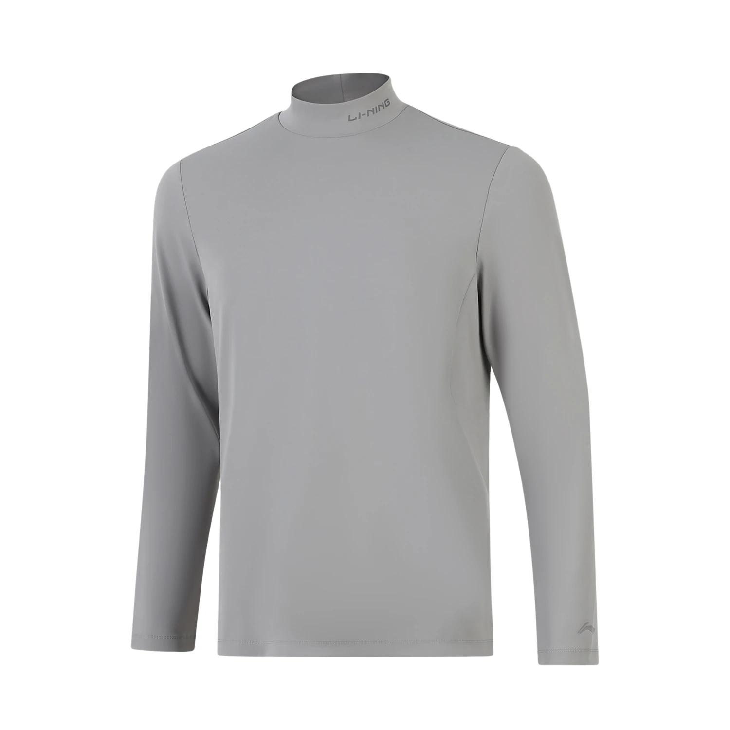 Li Ning T Shirts Men s Shark Gray Stand Collar Moderate Straight Fit ATLV349-4 3XL