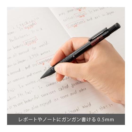 Pentel Smash Mechanical Pencil, 0.5mm, Black (XQ1005-1N) - Low Center of Gravity, 3D Rubber Grip, Accordion Knock Mechanism, Lead Hardness Indicator,