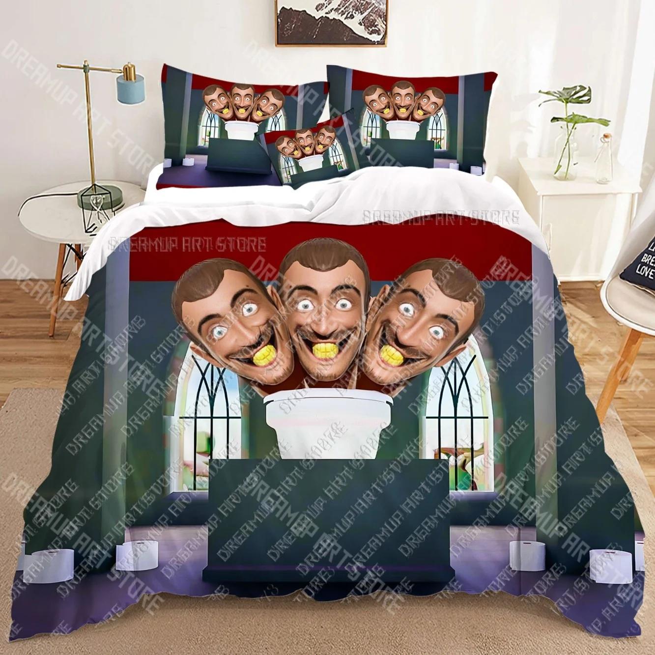 Skibidi Toilet Arale Parures de lit 3D housse de couette Adultes_ lit enfant couette cadeau d'anniversaire dropshipping EU Single 90x200cm